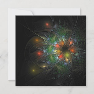 Soft and tenderness fractal fantasy flowers invitation