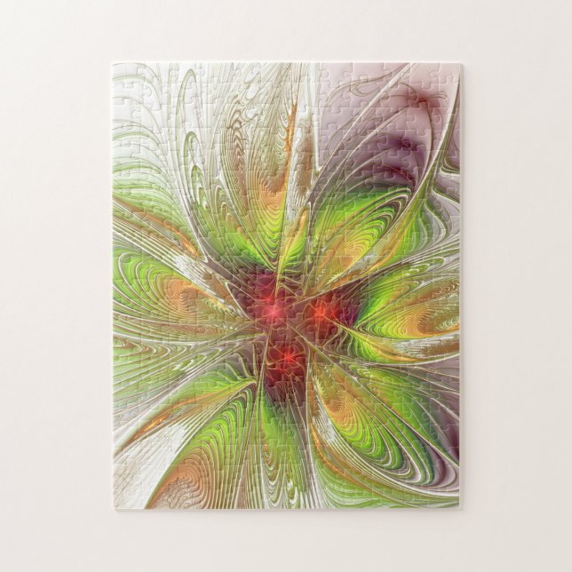 Soft and tenderness fractal fantasy flowers jigsaw puzzle (Vertical)