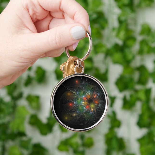 Soft and tenderness fractal fantasy flowers  key ring (Hand)