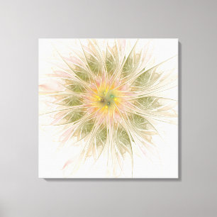 Soft and tenderness fractal fantasy flowers metal canvas print