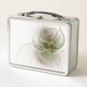 Soft and tenderness fractal fantasy flowers metal lunch box