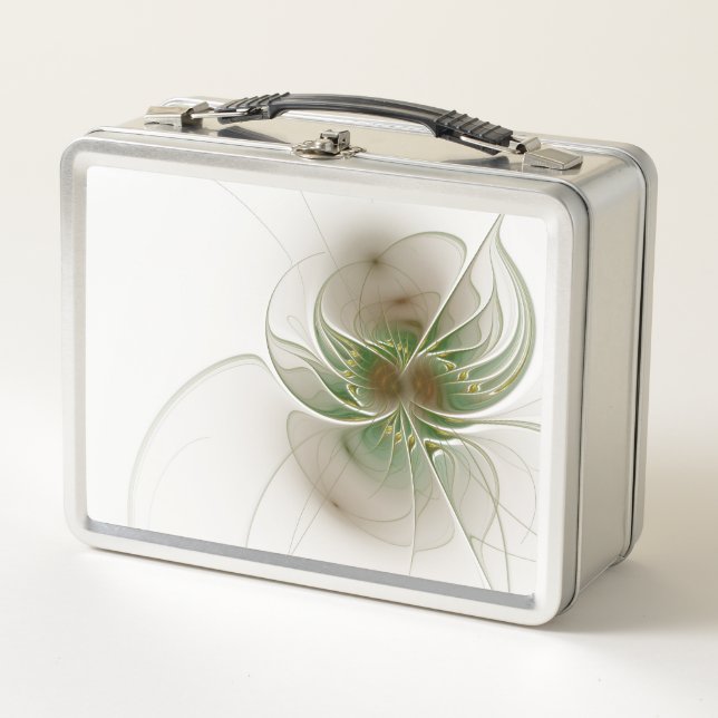 Soft and tenderness fractal fantasy flowers metal lunch box (Front)