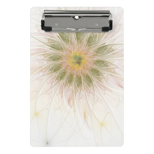 Soft and tenderness fractal fantasy flowers mini clipboard (Front)
