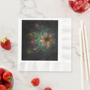 Soft and tenderness fractal fantasy flowers  napkin