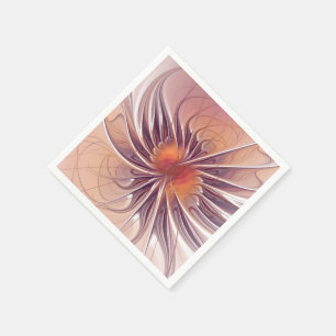 Soft and tenderness fractal fantasy flowers napkin