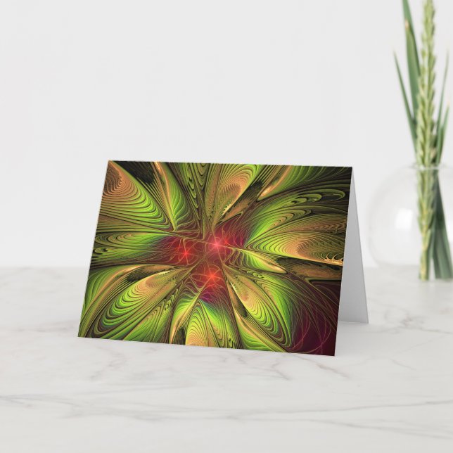 Soft and tenderness fractal fantasy flowers  note card (Front)