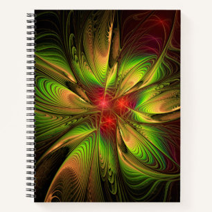 Soft and tenderness fractal fantasy flowers notebook