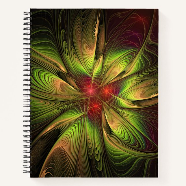 Soft and tenderness fractal fantasy flowers notebook (Front)