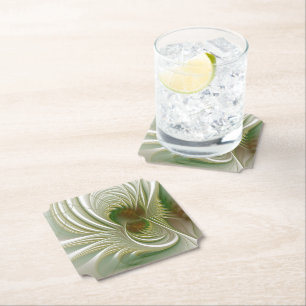 Soft and tenderness fractal fantasy flowers paper coaster