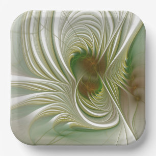 Soft and tenderness fractal fantasy flowers paper plate