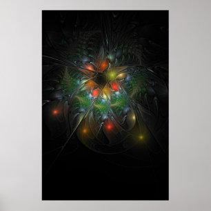 Soft and tenderness fractal fantasy flowers poster