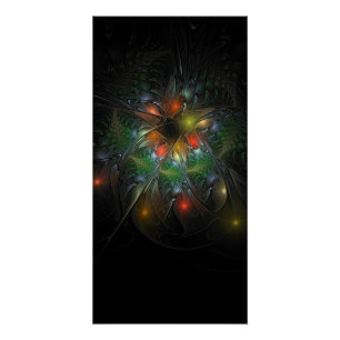 Soft and tenderness fractal fantasy flowers poster