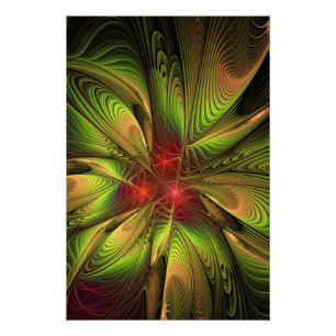 Soft and tenderness fractal fantasy flowers poster