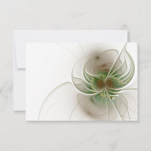Soft and tenderness fractal fantasy flowers RSVP card