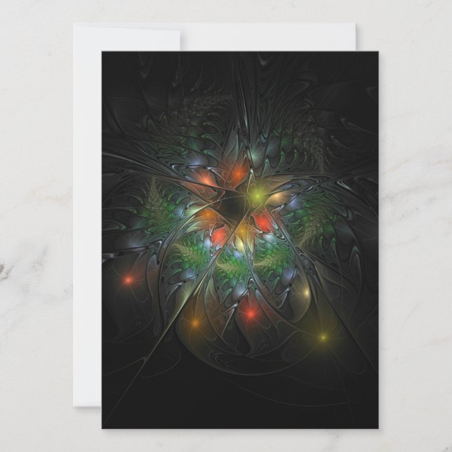 Soft and tenderness fractal fantasy flowers  save the date (Front)
