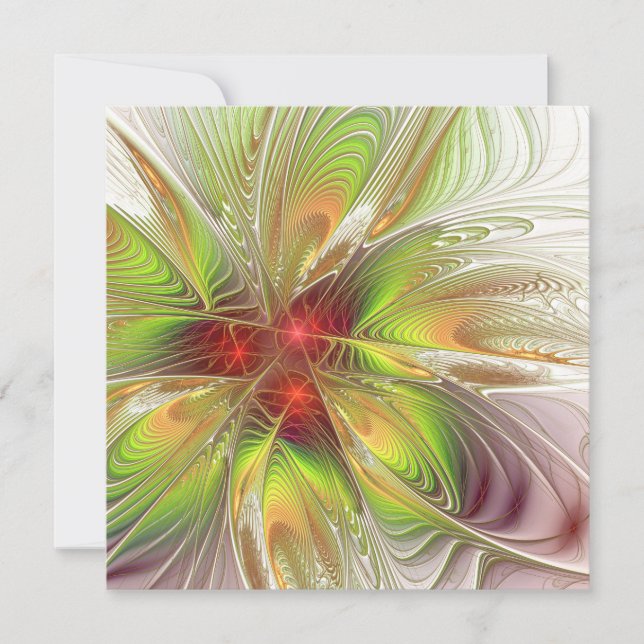 Soft and tenderness fractal fantasy flowers save the date (Front)