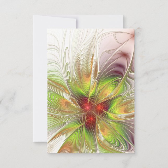 Soft and tenderness fractal fantasy flowers save the date (Front)