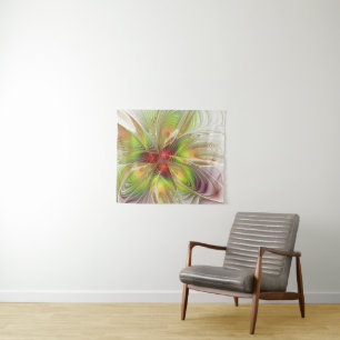 Soft and tenderness fractal fantasy flowers tapestry