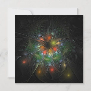 Soft and tenderness fractal fantasy flowers  thank you card