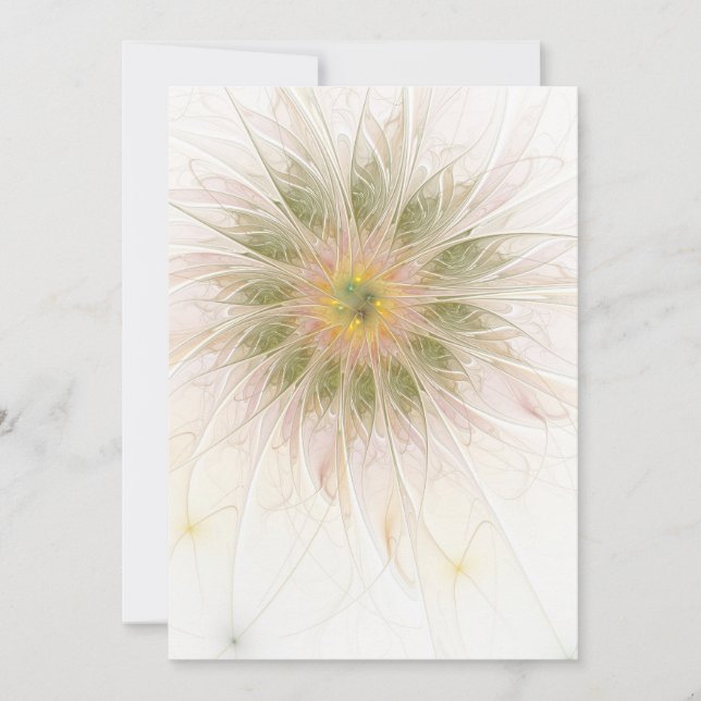 Soft and tenderness fractal fantasy flowers  thank you card (Front)
