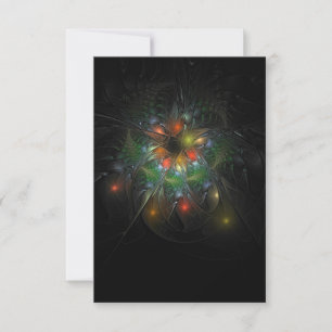Soft and tenderness fractal fantasy flowers thank you card