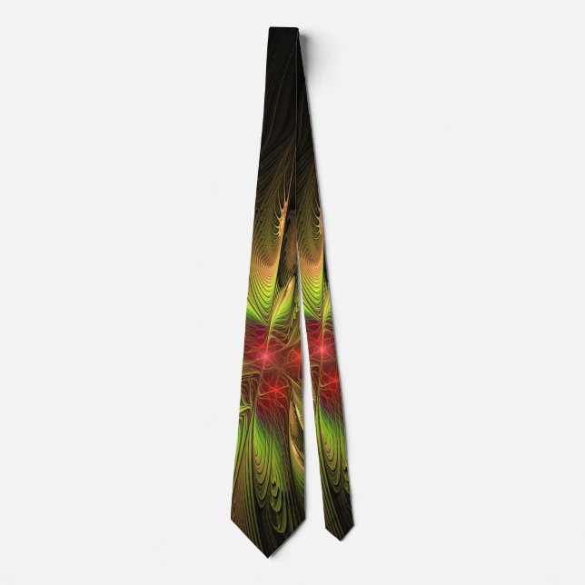 Soft and tenderness fractal fantasy flowers tie (Front)