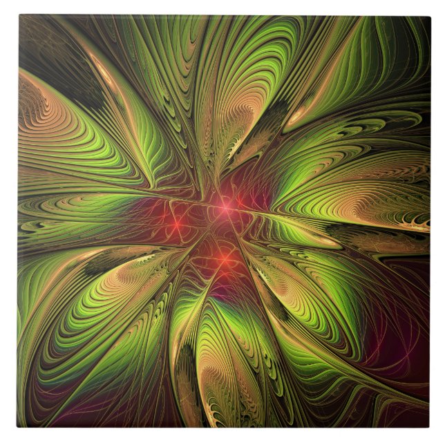 Soft and tenderness fractal fantasy flowers tile (Front)