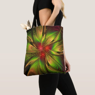 Soft and tenderness fractal fantasy flowers tote bag