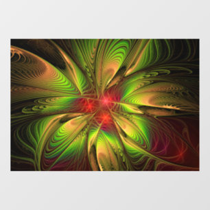 Soft and tenderness fractal fantasy flowers window cling