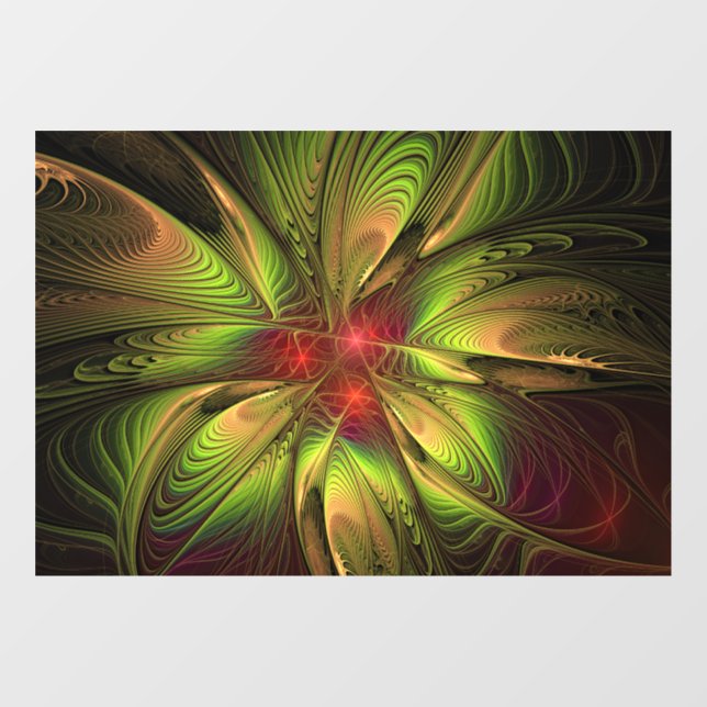 Soft and tenderness fractal fantasy flowers window cling (Sheet)
