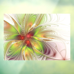 Soft and tenderness fractal fantasy flowers window cling