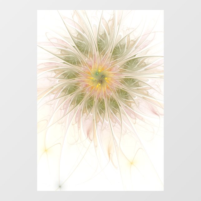 Soft and tenderness fractal fantasy flowers  window cling (Sheet)