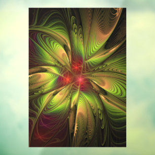 Soft and tenderness fractal fantasy flowers window cling