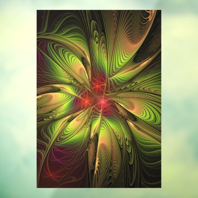 Soft and tenderness fractal fantasy flowers window cling (Sheet 3)
