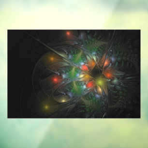 Soft and tenderness fractal fantasy flowers window cling
