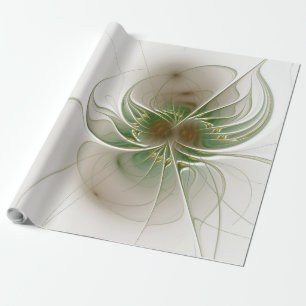 Soft and tenderness fractal fantasy flowers wrapping paper