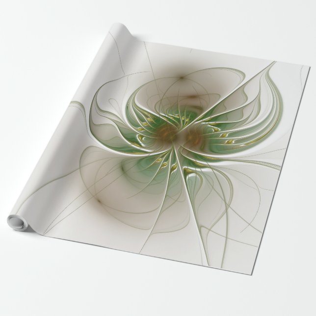 Soft and tenderness fractal fantasy flowers  wrapping paper (Unrolled)