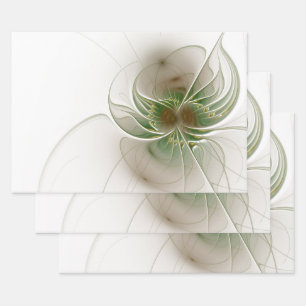 Soft and tenderness fractal fantasy flowers  wrapping paper sheet