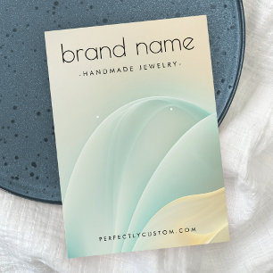 Soft aqua and golden swirls earring display card