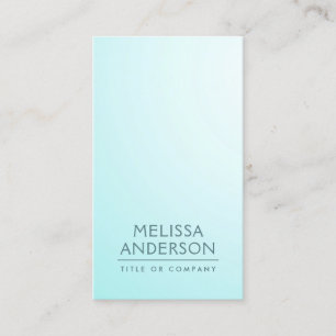 Soft aqua blue modern minimalist professional business card
