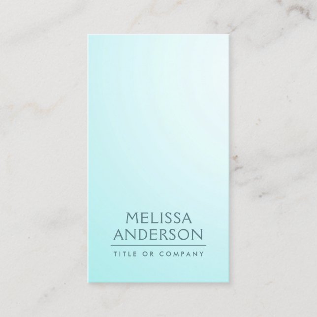 Soft aqua blue modern minimalist professional business card (Front)