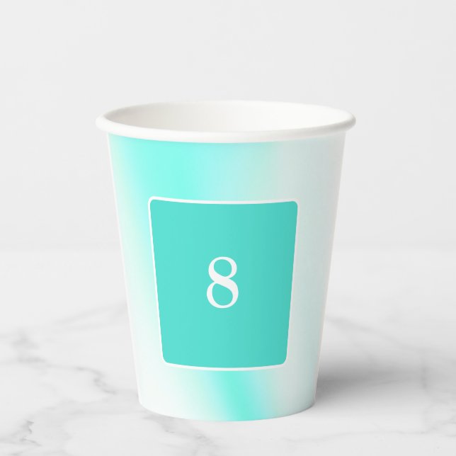 "Soft Aqua" Customisable Age Paper cup (Front)