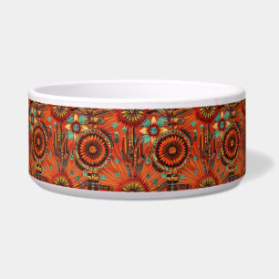 Soft Aqua "Intricate Echoes" Pet Feeding Bowl