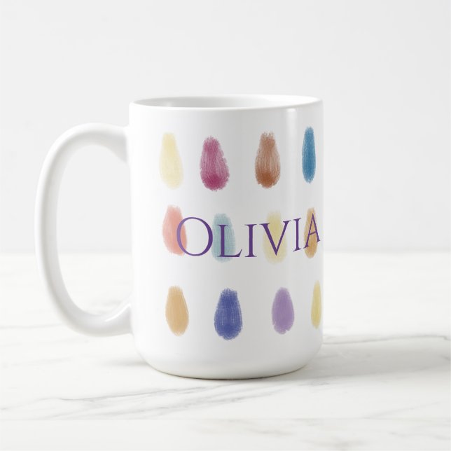 Soft ArtyDrops Original Contemporary Colour Patter Coffee Mug (Left)