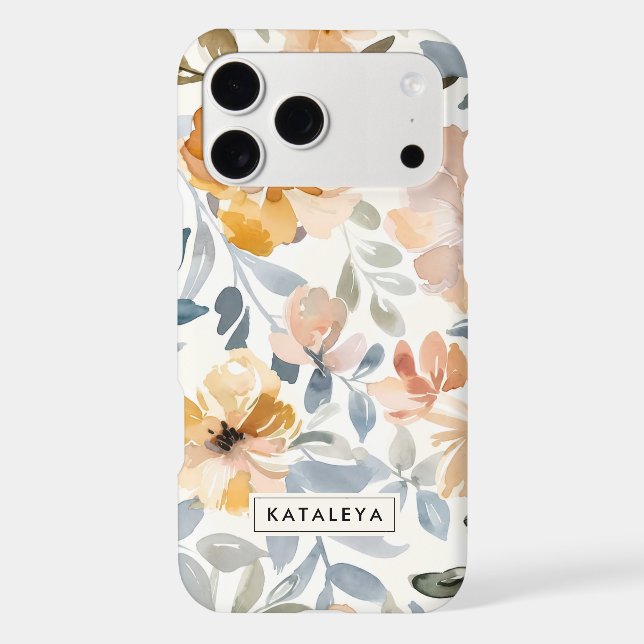 Soft Autumn Floral Personalised iPhone / iPad case (Back)