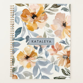 Soft Autumn Floral Personalised Planner