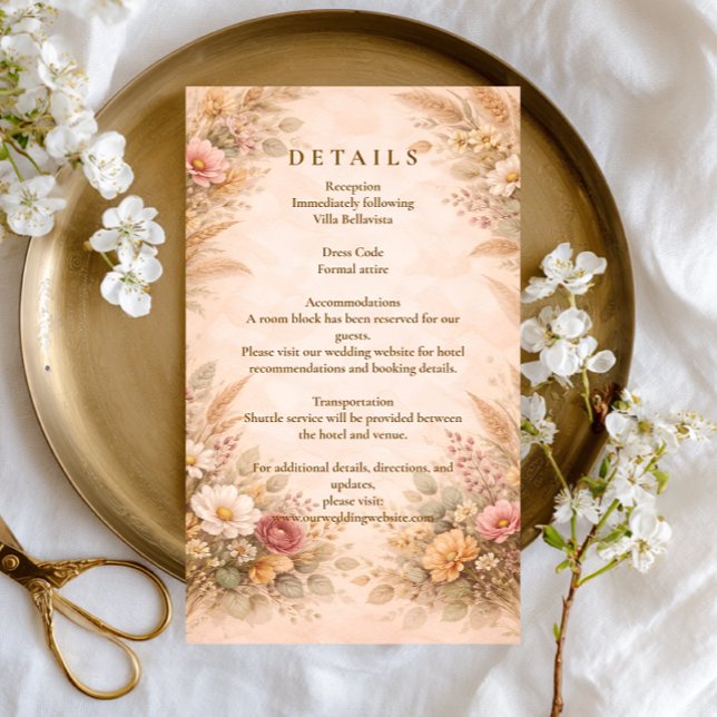 Soft Autumn Floral Wedding Enclosure Card (Creator Uploaded)