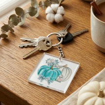 Soft Autumn Pumpkin Acrylic Keychain