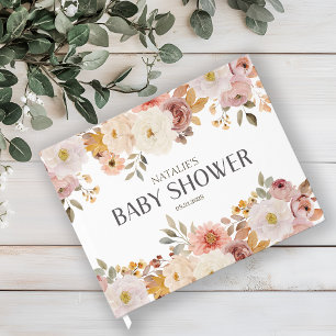 Soft Autumn Spring Floral Baby Shower Guest Book