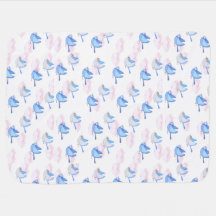 Soft Baby Blanket with Bluebirds and Cloud Design